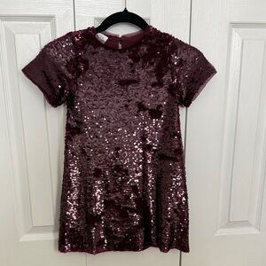 Zara Kids Burgundy Sequin Dress Sz 6